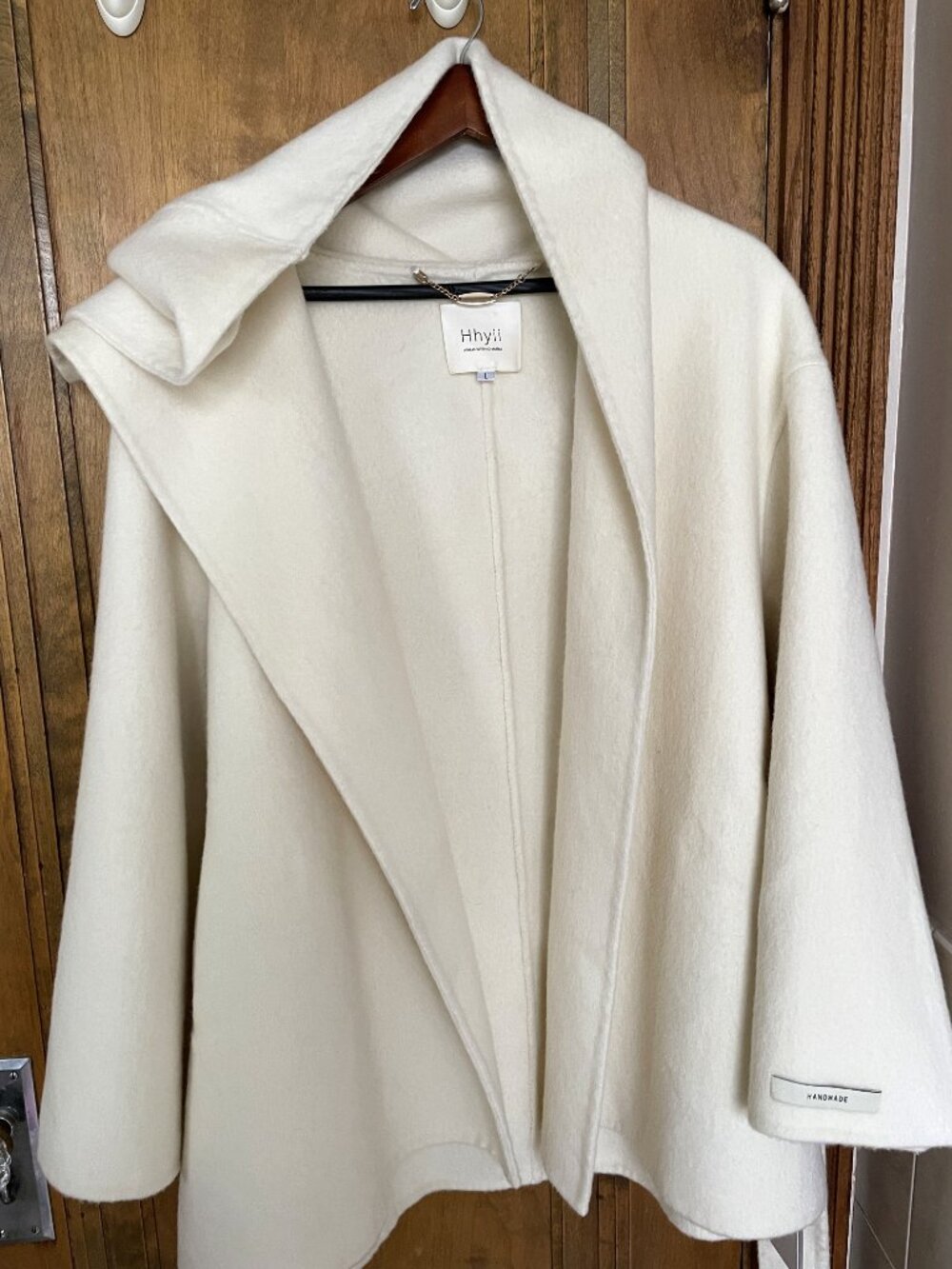 Rare Witch Cloak Wool Coat, Double Sided Woolen Jacket, Large, Handmade by H & Y